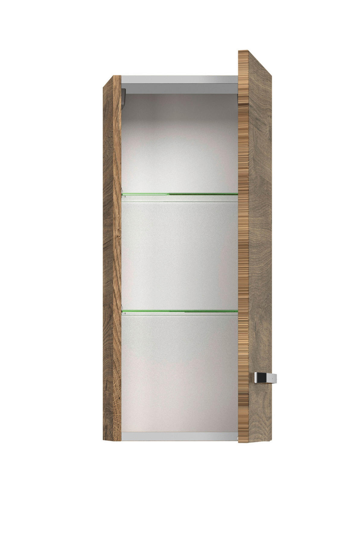 FALISZEKRÉNY 30/70/17 cm  - króm/tölgyfa, Basics, faalapú anyag/Üveg (30/70/17cm) - Sadena