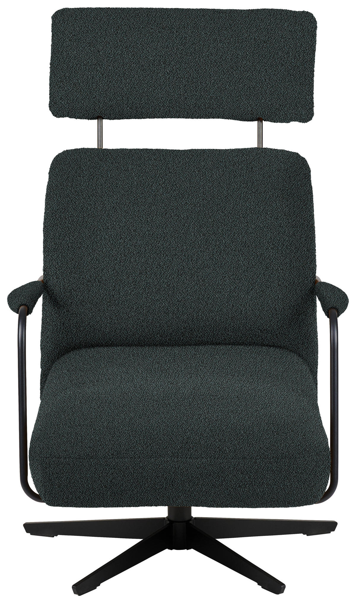 SESSEL in Flachgewebe, Bouclé Anthrazit  - Anthrazit/Schwarz, Design, Textil/Metall (71/103/91cm) - Koinor