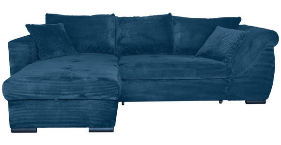 ECKSOFA  in Cord Blau  - Blau/Schwarz, KONVENTIONELL, Textil/Metall (168/258cm) - Carryhome