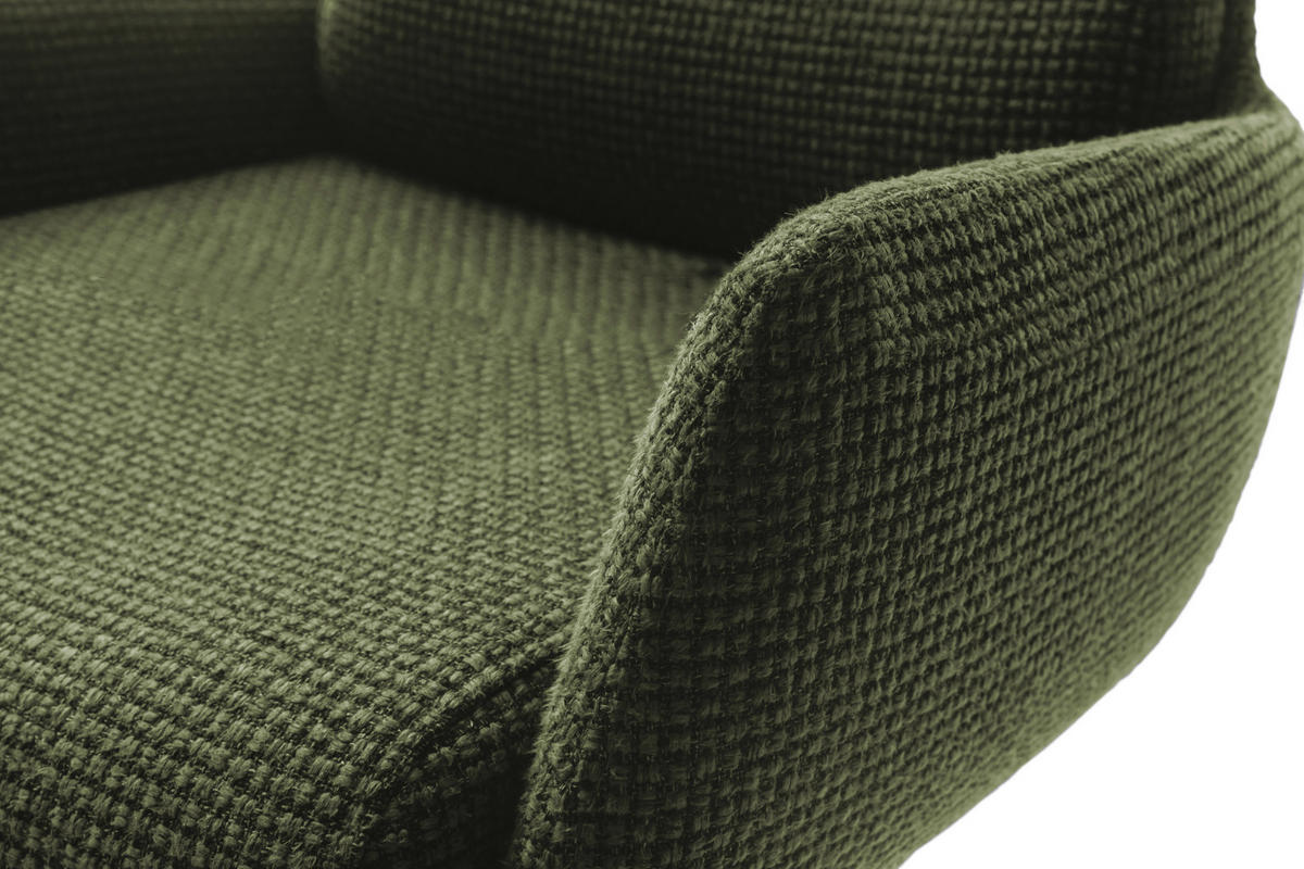 BARHOCKER in Metall, Textil Edelstahlfarben, Olivgrün  - Edelstahlfarben/Olivgrün, Design, Textil/Metall (54/84/52cm) - Dieter Knoll