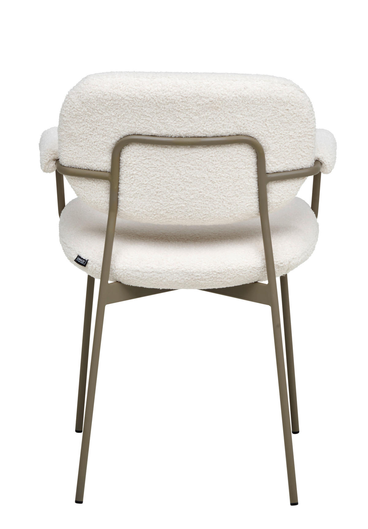 STOL MED ARMSTÖD järn teddy tyg  - taupe/cremefärgad, Modern, metall/trä (58,5/82,5/58cm) - Lomoco
