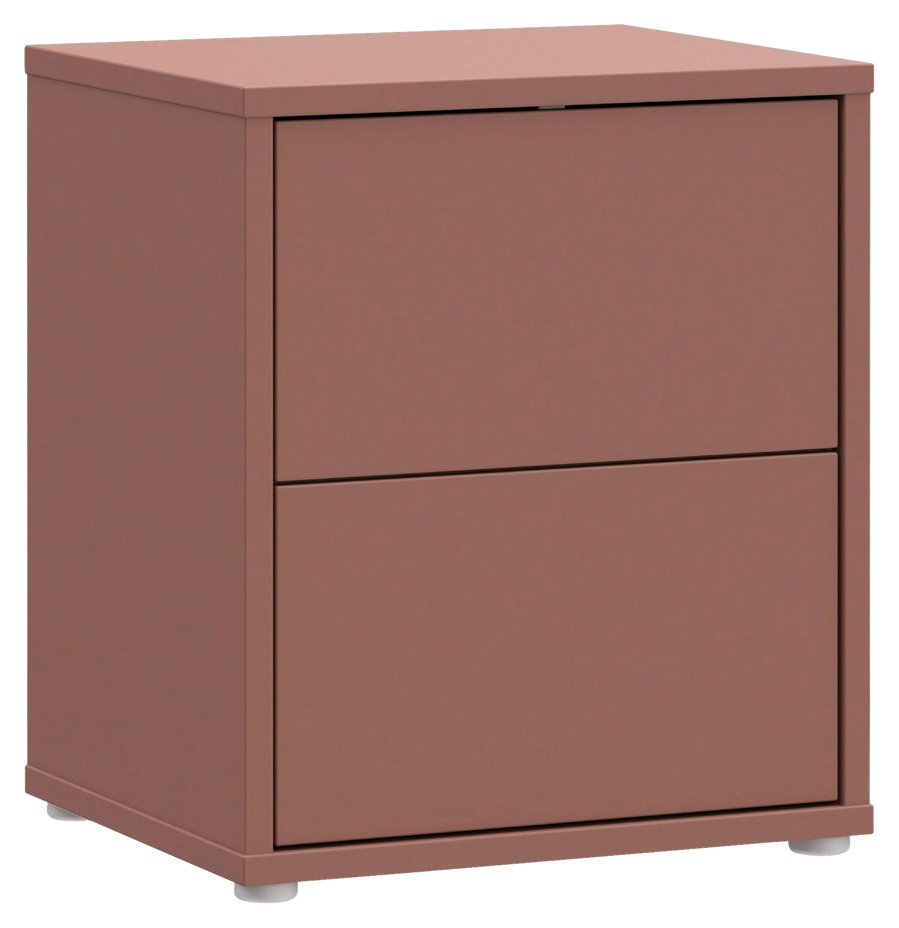 NACHTSCHRANK 50/58/42 cm  - Silberfarben/Terracotta, Trend, Holzwerkstoff/Kunststoff (50/58/42cm) - Carryhome