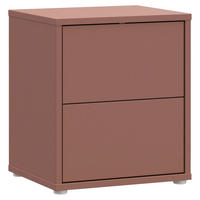 NACHTSCHRANK 50/58/42 cm  - Silberfarben/Terracotta, Trend, Holzwerkstoff/Kunststoff (50/58/42cm) - Carryhome