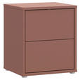 NACHTSCHRANK 50/58/42 cm  - Silberfarben/Terracotta, Trend, Holzwerkstoff/Kunststoff (50/58/42cm) - Carryhome