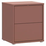 NACHTSCHRANK 50/58/42 cm  - Silberfarben/Terracotta, Trend, Holzwerkstoff/Kunststoff (50/58/42cm) - Carryhome