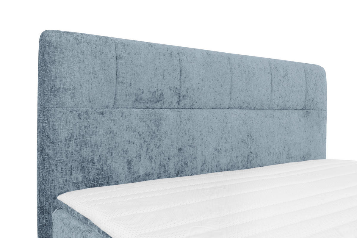 BOXSPRINGBETT 160/200 cm  in Hellblau  - Schwarz/Hellblau, Design, Textil/Metall (160/200cm) - Esposa