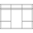 SCHWEBETÜRENSCHRANK 270/210/65 cm 3-türig  - Dunkelgrau/Alufarben, KONVENTIONELL, Glas/Holzwerkstoff (270/210/65cm) - Carryhome