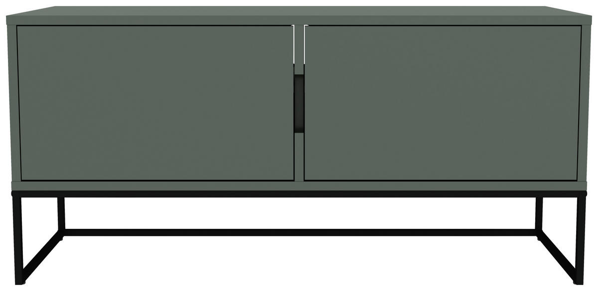 LOWBOARD Lipp  in 118/57/43 cm  - Dunkelgrün/Schwarz, Design, Holzwerkstoff/Metall (118/57/43cm)