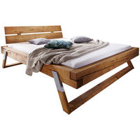 BALKENBETT 180/200 cm  in Eichefarben, Honig   - Eichefarben/Honig, KONVENTIONELL, Holz/Metall (180/200cm) - Livetastic