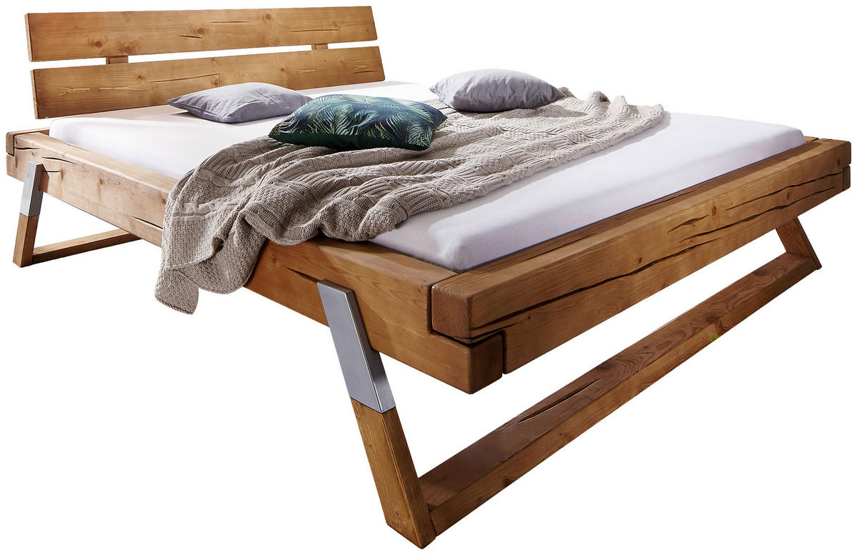 BALKENBETT 180/200 cm  in Eichefarben, Honig   - Eichefarben/Honig, KONVENTIONELL, Holz/Metall (180/200cm) - Livetastic
