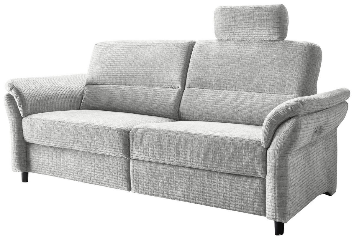 3-SITZER-SOFA in Mikrofaser Weiss  - Weiss/Schwarz, Modern, Holz/Textil (192/90/89cm) - Livetastic