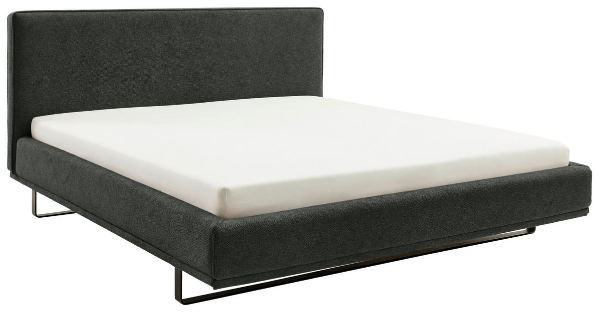 POLSTERBETT 180/200 cm, inkl.  in Dunkelgrün  - Dunkelgrün/Schwarz, Design, Textil/Metall (180/200cm) - Schöner Wohnen