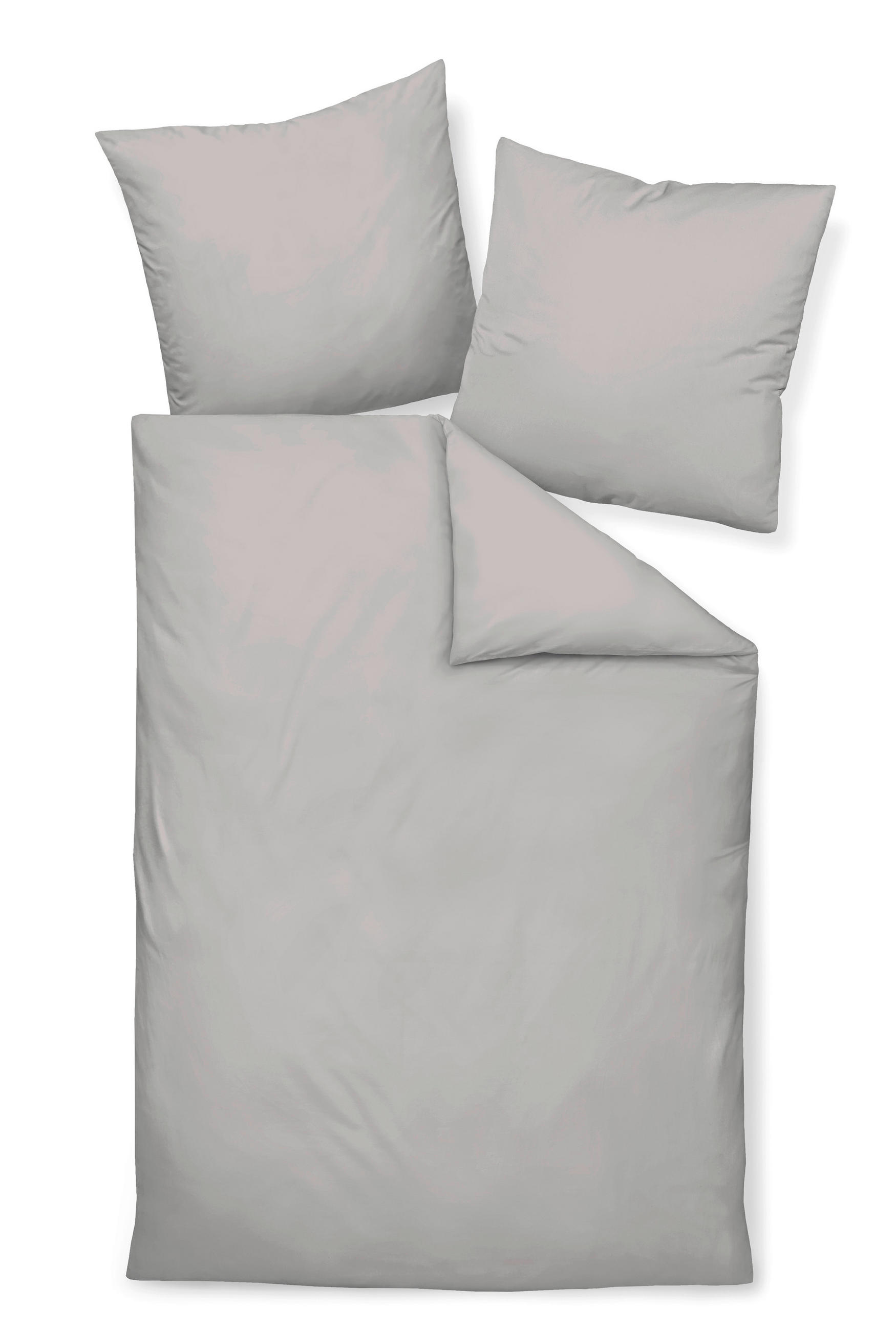 BETTWÄSCHE Giacomo Makosatin 200/200 cm  - Platinfarben, Basics, Textil (200/200cm) - Janine