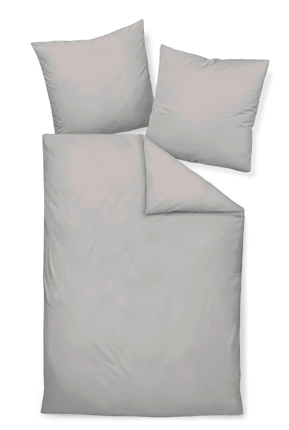 BETTWÄSCHE Giacomo Makosatin 135/200 cm  - Platinfarben, Basics, Textil (135/200cm) - Janine