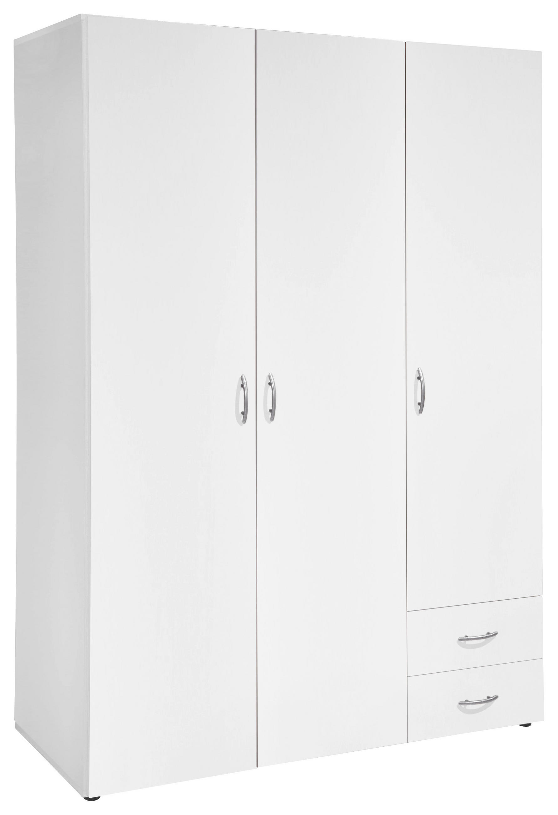 SKRIŇA S OTOČNÝMI DVERAMI, biela, 121/177/52 cm - biela/farba duba, Design, kompozitné drevo/plast (121/177/52cm) - Carryhome