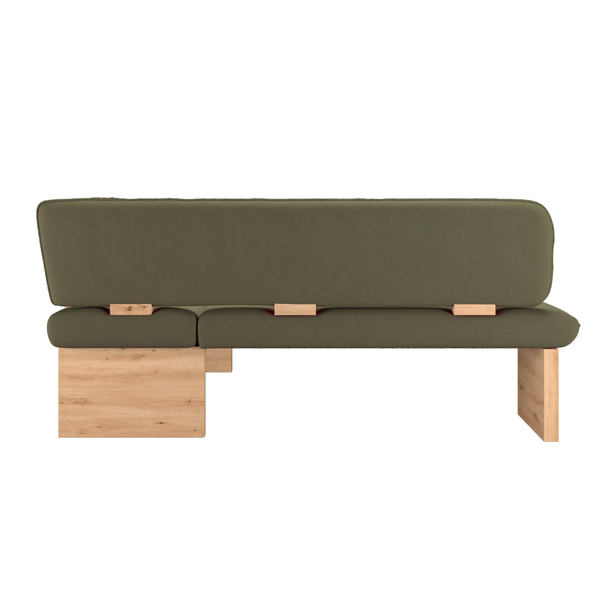 ECKBANK 212/170 cm Webstoff Grün Eiche Sperrholz   - Eichefarben/Grün, KONVENTIONELL, Holz/Textil (212/170cm) - Livetastic