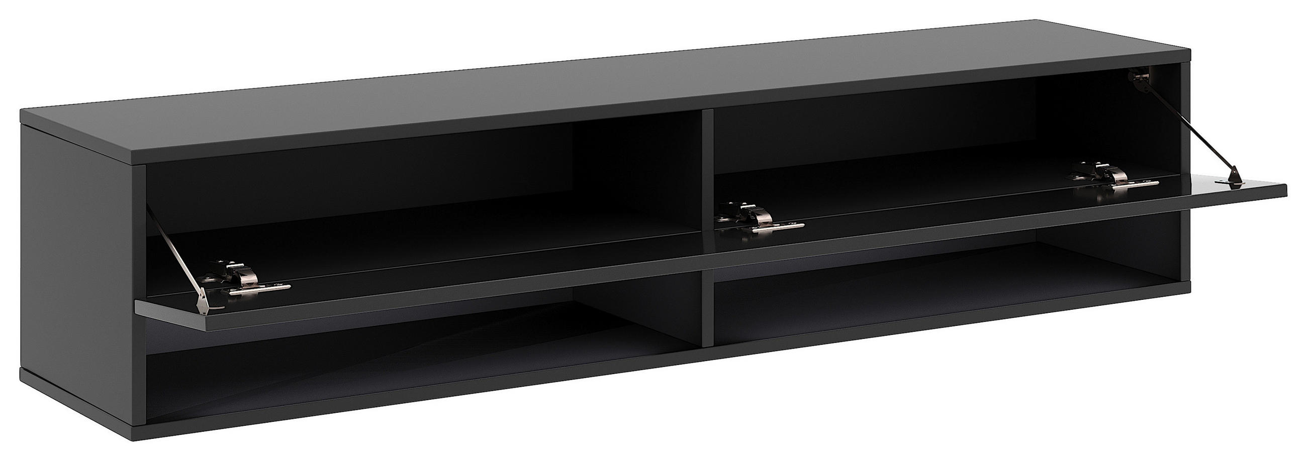 Thumbnail - Livetastic Lowboard Derby, Schwarz, Holzwerkstoff, 140x31.5x32.5 cm, hängend, Wohnzimmer, Wohnwände, Lowboards