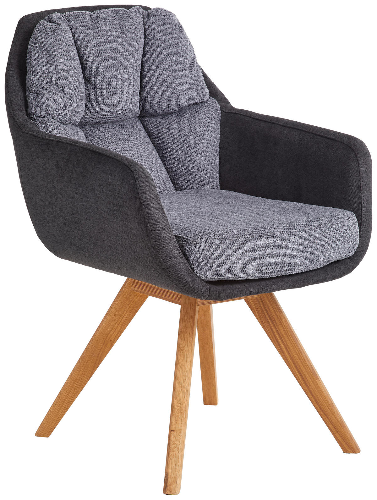 ARMLEHNSTUHL Flachgewebe  - Wildeiche/Anthrazit, Design, Holz/Textil (65/85/68cm) - Linea Natura