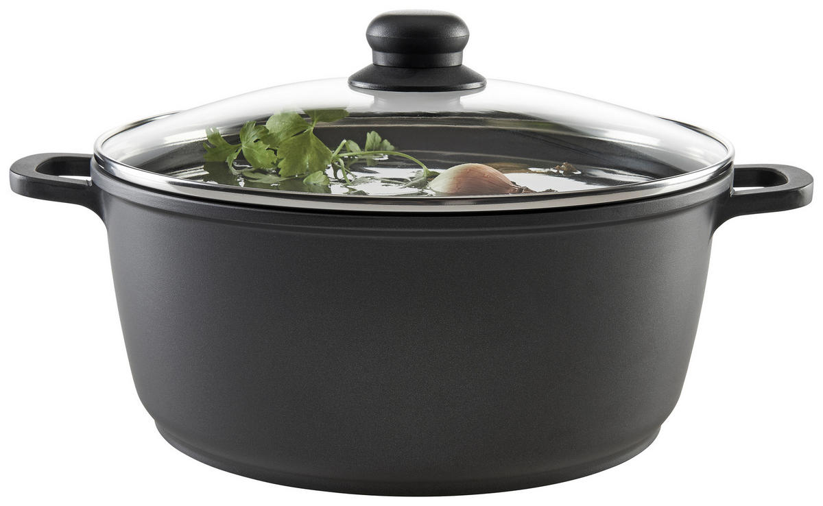 KOCHTOPF 6,2 l  - Klar/Schwarz, Basics, Glas/Metall (28/12,5cm) - Homeware Profession.