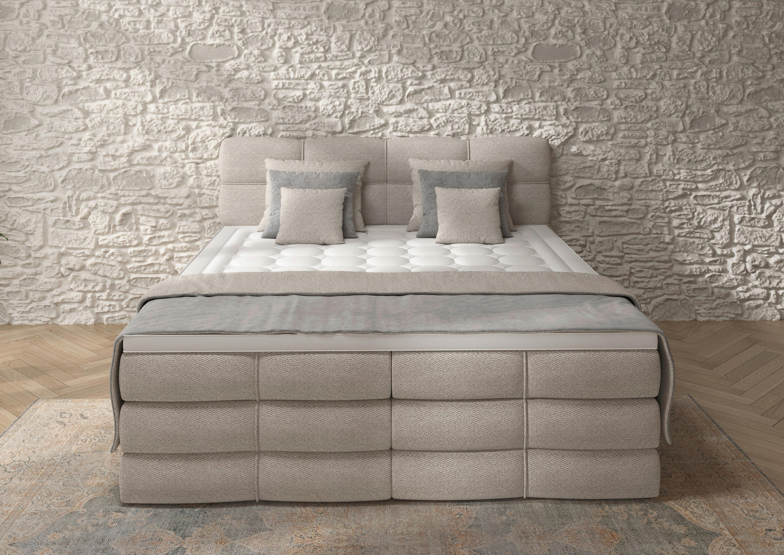 Chameo Boxspringbett Elfenbein 160x200 cm
