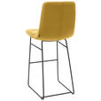 BARHOCKER in Textil Gelb  - Gelb/Schwarz, Design, Textil/Metall (52/122/66cm) - Dieter Knoll