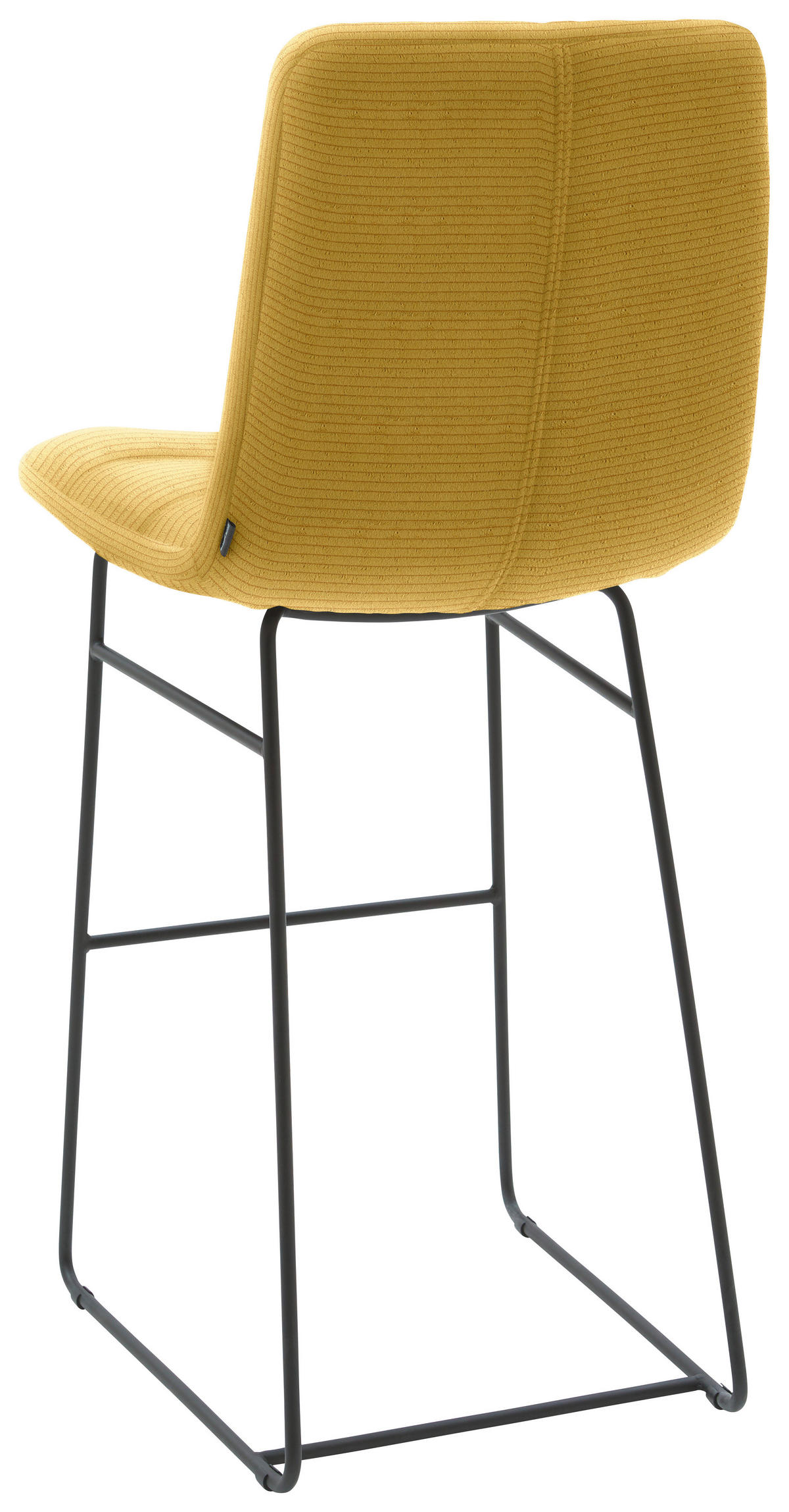 BARHOCKER in Textil Gelb  - Gelb/Schwarz, Design, Textil/Metall (52/122/66cm) - Dieter Knoll