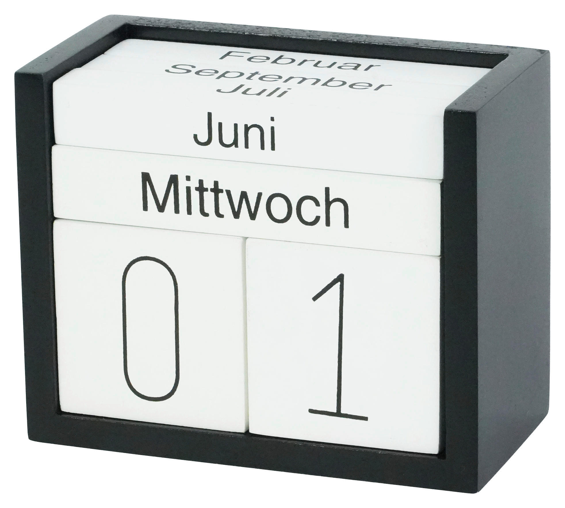 KALENDER  - Schwarz/Weiß, LIFESTYLE, Holzwerkstoff (12/9,5/6cm) - Ambia Home