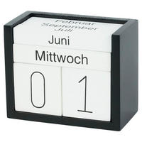 KALENDER  - Schwarz/Weiß, LIFESTYLE, Holzwerkstoff (12/9,5/6cm) - Ambia Home