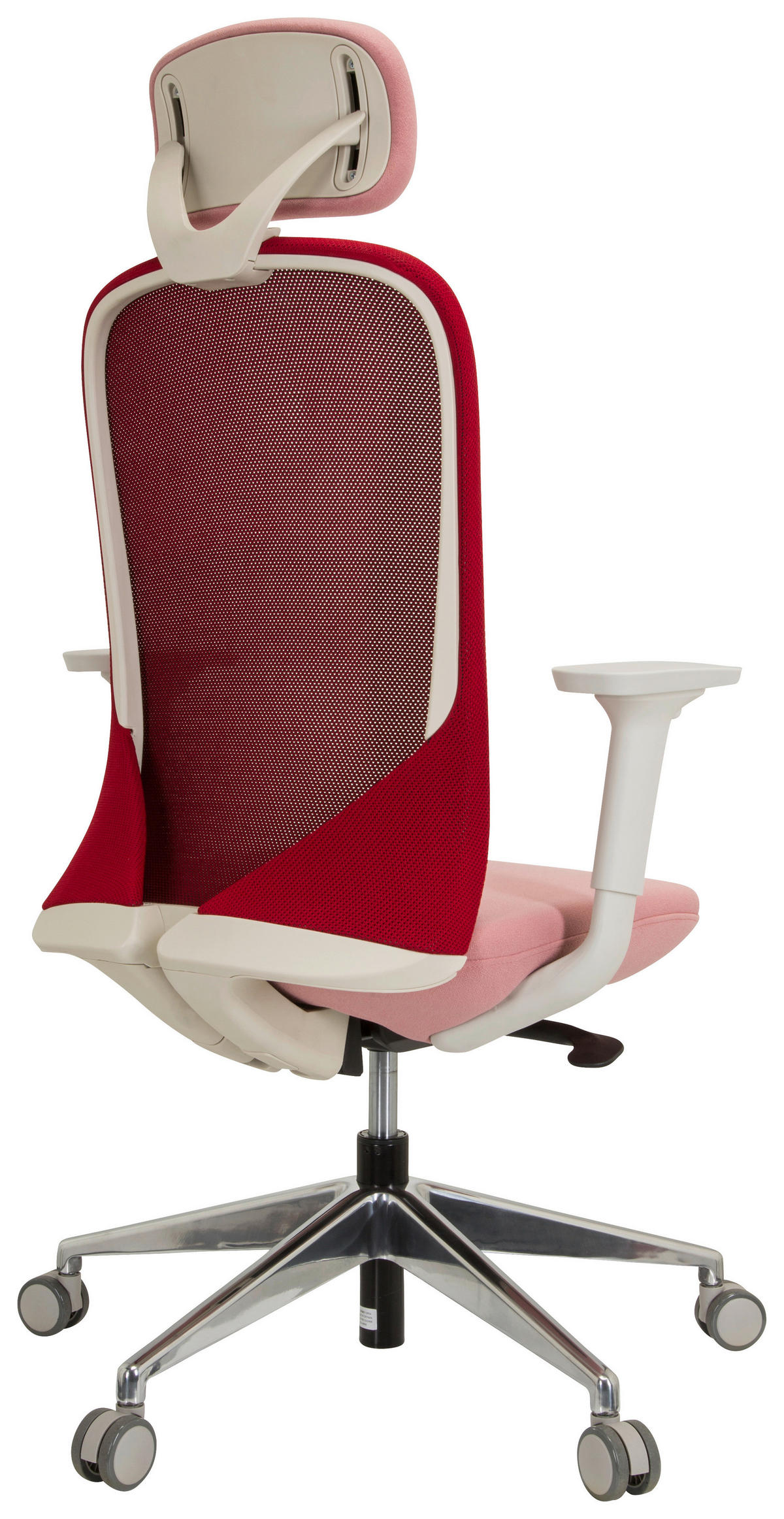 OTOČNÁ ŽIDLE, síťovina, plochá tkanina, růžová, bílá - bílá/růžová, Moderní, kov/textil (68/130/60cm) - MID.YOU
