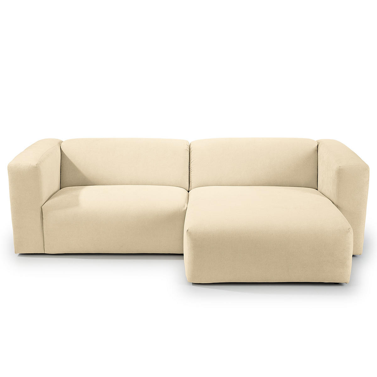 ECKSOFA in Struktur Beige  - Beige, Modern, Textil (255/72/160cm) - Trendmanufaktur