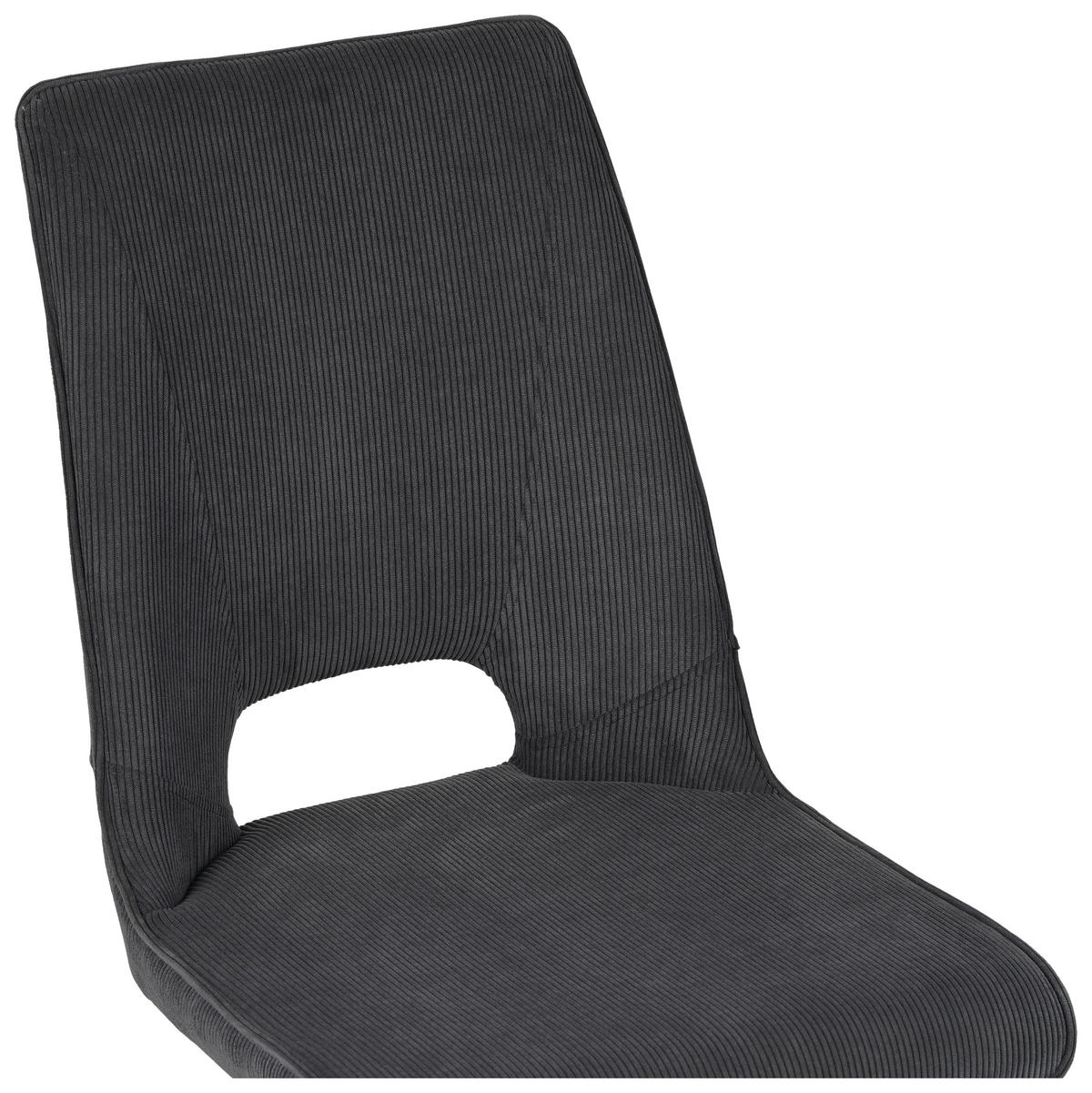 STUHL Mikrofaser Dunkelgrau  - Dunkelgrau/Schwarz, Design, Textil/Metall (46/92/61cm) - Boxxx