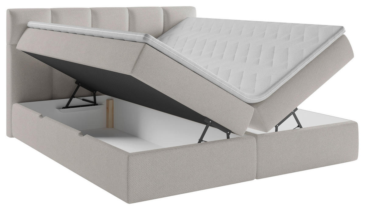 BOXBETT 140/200 cm  in Beige  - Beige/Schwarz, MODERN, Holz/Holzwerkstoff (140/200cm) - MID.YOU