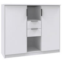 HIGHBOARD  in 122/105/40 cm  - Weiss/Schwarz, Basics, Holzwerkstoff/Metall (122/105/40cm) - Boxxx