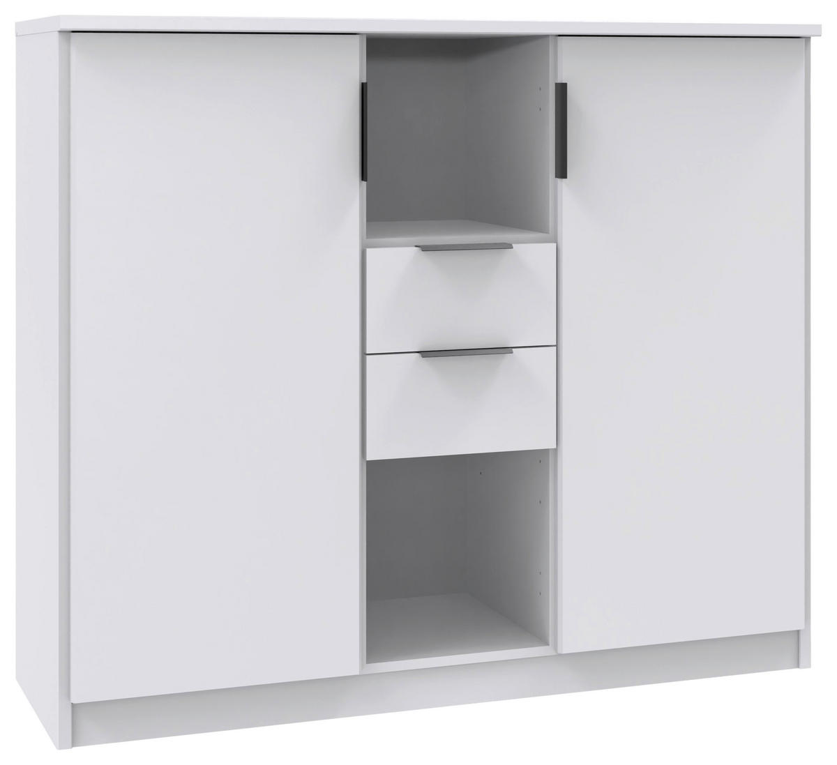 HIGHBOARD  in 122/105/40 cm  - Weiss/Schwarz, Basics, Holzwerkstoff/Metall (122/105/40cm) - Boxxx