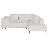ECKSOFA  in Webstoff Beige  - Beige/Schwarz, MODERN, Textil/Metall (276/177cm) - Stylife