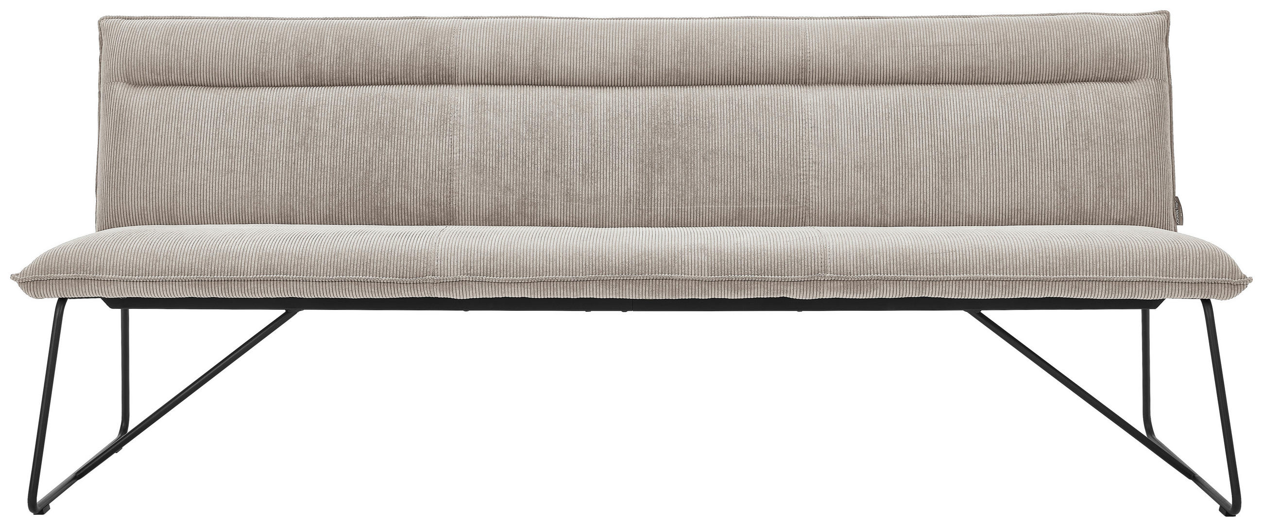 SITZBANK 220/88/66 cm  in Ecru  - Ecru/Schwarz, Design, Textil/Metall (220/88/66cm) - Johann Jakob