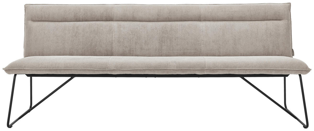 SITZBANK in Textil Ecru  - Ecru/Schwarz, Design, Textil/Metall (220/88/66cm) - Johann Jakob