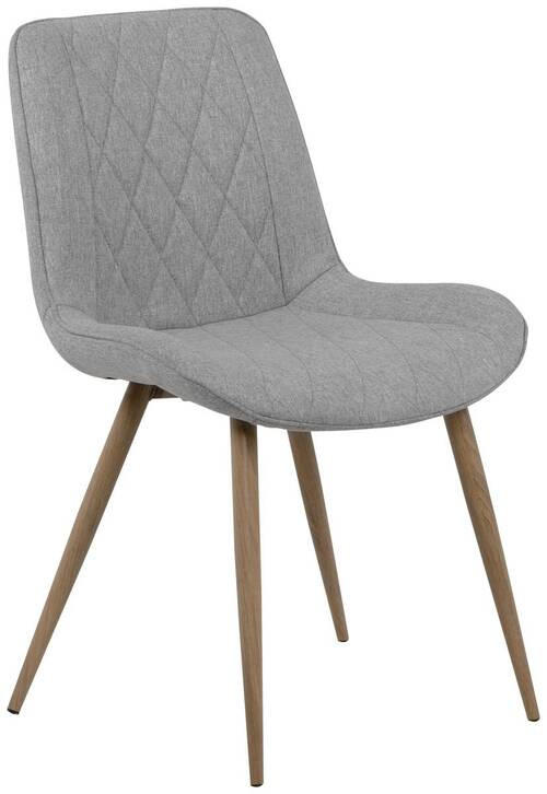 STUHL Hellgrau  - Eichefarben/Hellgrau, KONVENTIONELL, Textil/Metall (53/84,5/58cm) - MID.YOU
