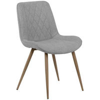 STUHL Hellgrau  - Eichefarben/Hellgrau, KONVENTIONELL, Textil/Metall (53/84,5/58cm) - MID.YOU