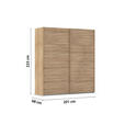 SCHWEBETÜRENSCHRANK  in Sonoma Eiche  - Sonoma Eiche, Design, Holzwerkstoff/Kunststoff (201/223/68cm) - Novel