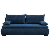 SCHLAFSOFA in Webstoff, Plüsch Dunkelblau  - Schwarz/Dunkelblau, KONVENTIONELL, Textil (203/72-96/98cm) - Novel
