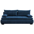 SCHLAFSOFA in Webstoff, Plüsch Dunkelblau  - Schwarz/Dunkelblau, KONVENTIONELL, Textil (203/72-96/98cm) - Novel