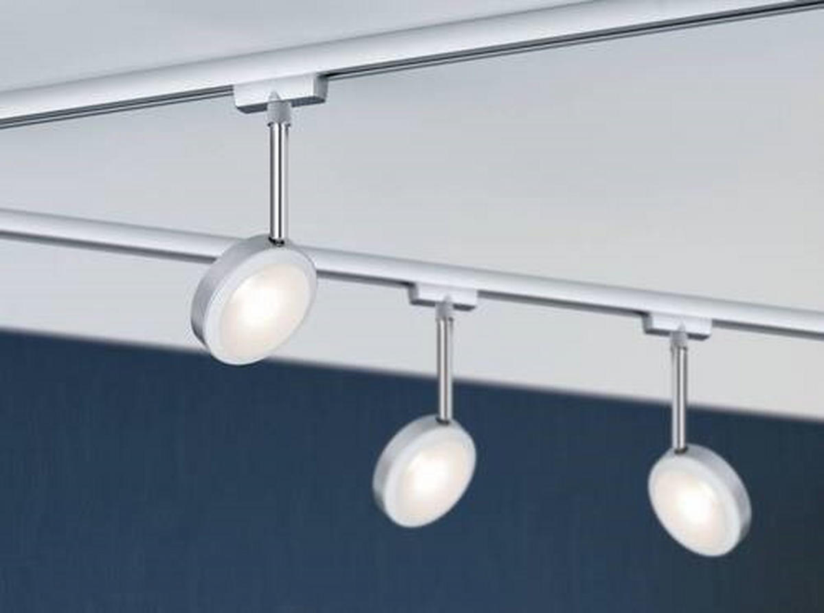 SCHIENENSYSTEM-STRAHLER 2,9/21,5 cm   - Chromfarben, Basics, Kunststoff/Metall (2,9/21,5cm) - Paulmann