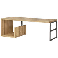 WASCHBECKENUNTERSCHRANK 135/45/47 cm  - Eichefarben/Schwarz, Natur, Holz/Metall (135/45/47cm) - Linea Natura