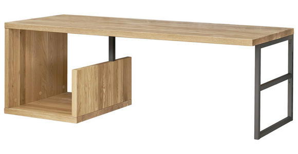 WASCHBECKENUNTERSCHRANK 135/45/47 cm  - Eichefarben/Schwarz, Natur, Holz/Metall (135/45/47cm) - Linea Natura