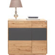 KOMMODE  in 98/89/42 cm  - Eichefarben/Anthrazit, Design, Glas/Holz (98/89/42cm) - Waldwelt