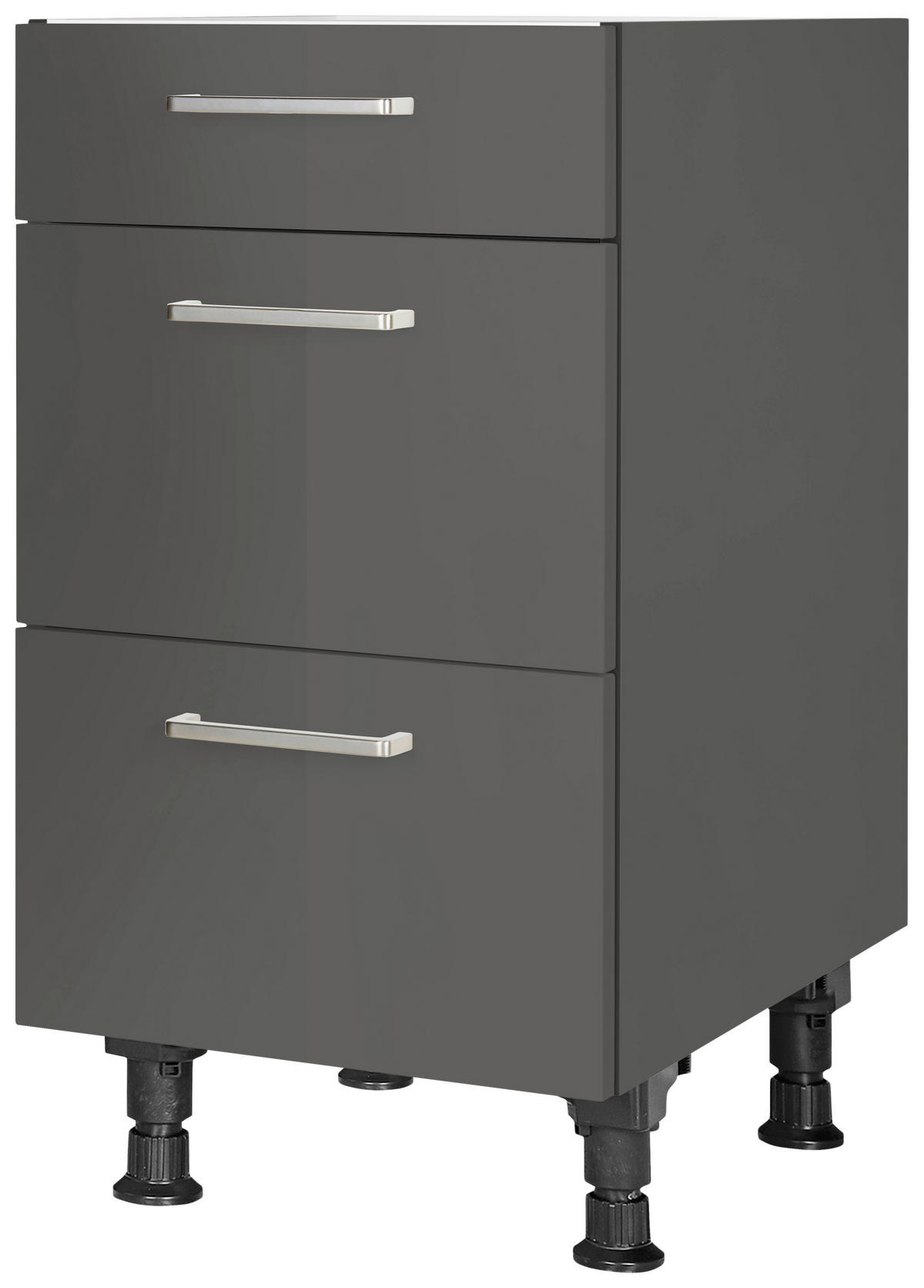 SCHUBKASTENUNTERSCHRANK 45/87/56 cm  in Schieferfarben  - Schieferfarben/Edelstahlfarben, MODERN, Holzwerkstoff/Metall (45/87/56cm) - Nobilia