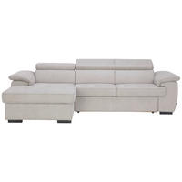 ECKSOFA in Mikrofaser Silberfarben  170/266 cm  - Silberfarben/Schwarz, Design, Textil (170/266cm) - Stylife