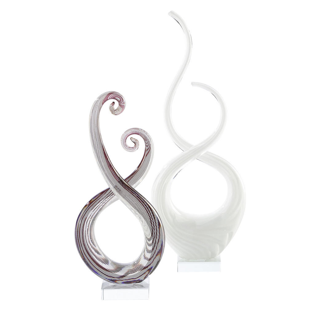 Thumbnail - Ambia Home Skulptur, Weiß, Glas, 15x45x8 cm, Kunsthandwerk, zum Stellen, handgemacht, Dekoration, Skulpturen & Dekoobjek...