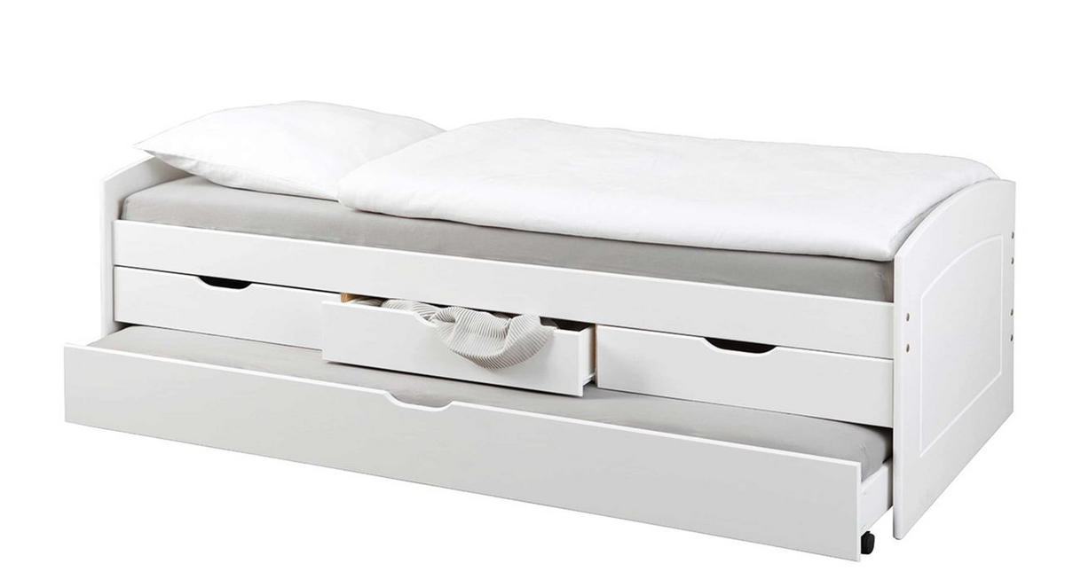 KREVET    205/63/98 cm  bela  - bela, Moderno, drvo (205/63/98cm) - Carryhome